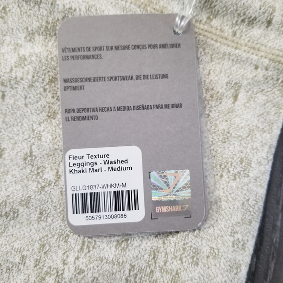 Gymshark Fleur Textured  Leggings Khaki Marl - Picture 3 of 3